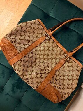 Gucci Brown and Tan Tote Bag